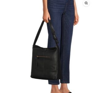 Time and Tru Women's Vera Hobo Handbag black